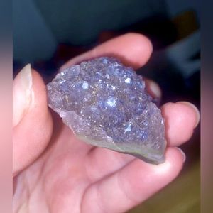 Druzy agate piece with hints of purple and banding